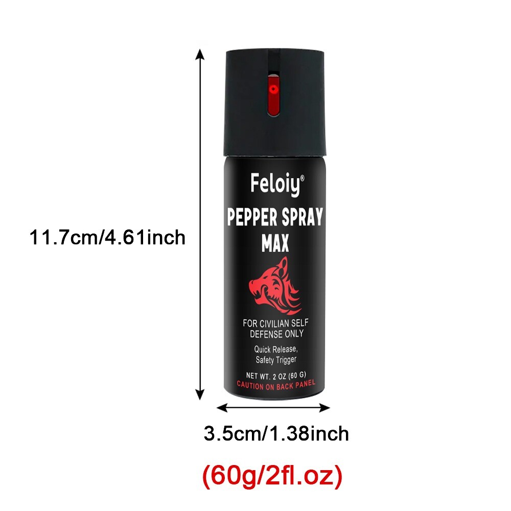 Feloiy pepper spray 2oz Safety Lock Stream Defense Security