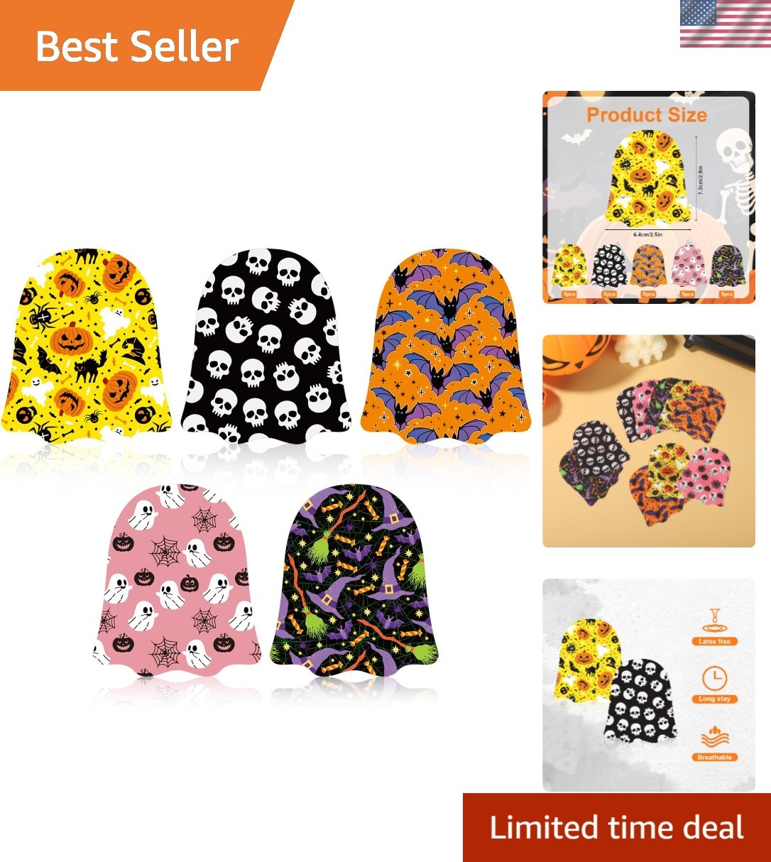 25 Pcs Adhesive Patches for Libre 2 & Libre 3, Halloween Designs Breathable N…