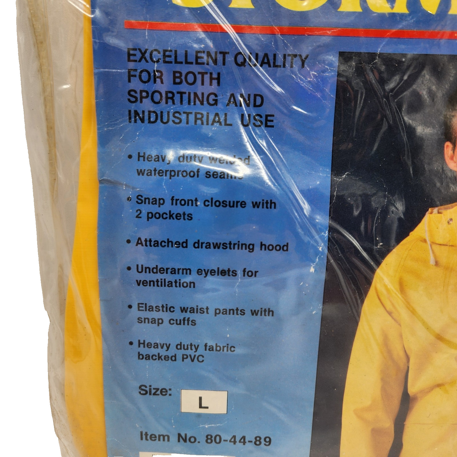 Stearns First Mate Vintage Rain Suit 2 Piece Yellow PVC Storm Gear Sz Large New