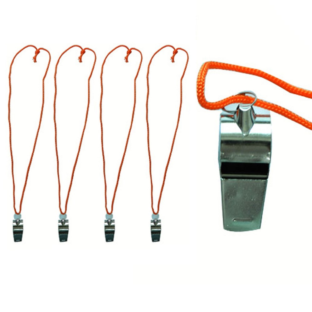 4 Metal Signal Whistle Coach Referee Loud Safety Sports
