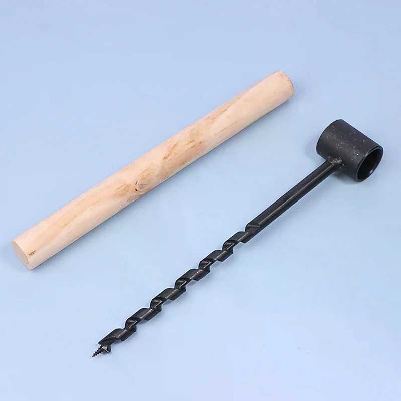 Outdoor Survival Hand Drill Carbon Steel Manual Auger Drill Self-Tapping Wood