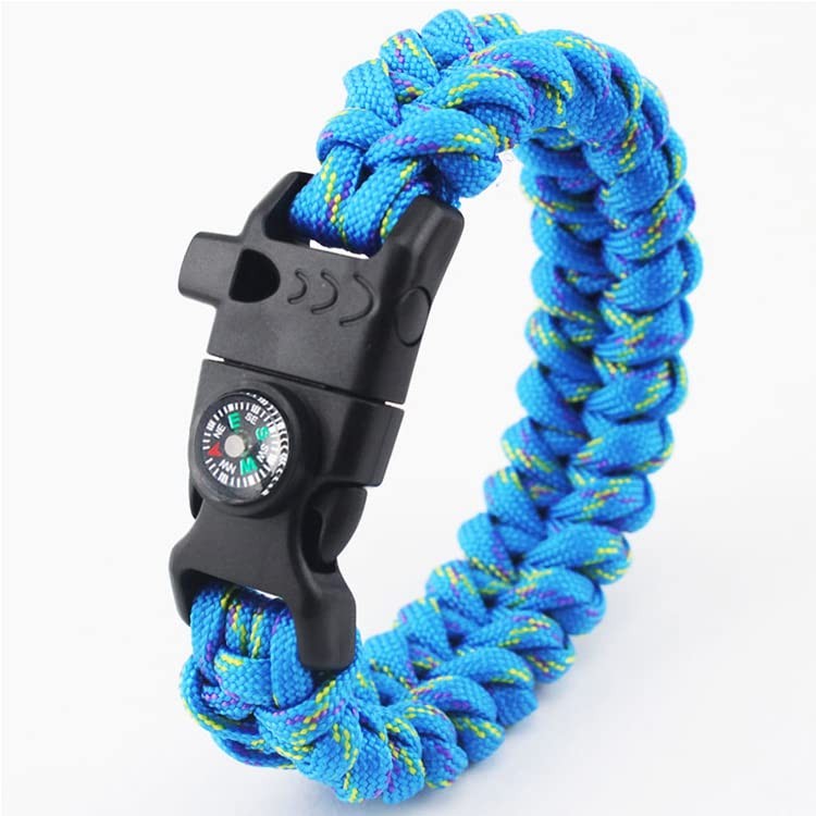 12pcs Pack Mix Colors 5/8″ Compass Flint Scraper Fire Starter Whistle Buckle …