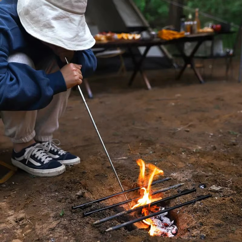 Outdoor Camping Blow Fire Tube Blowpipe Collapsible High Effective Tiny Beach Ga