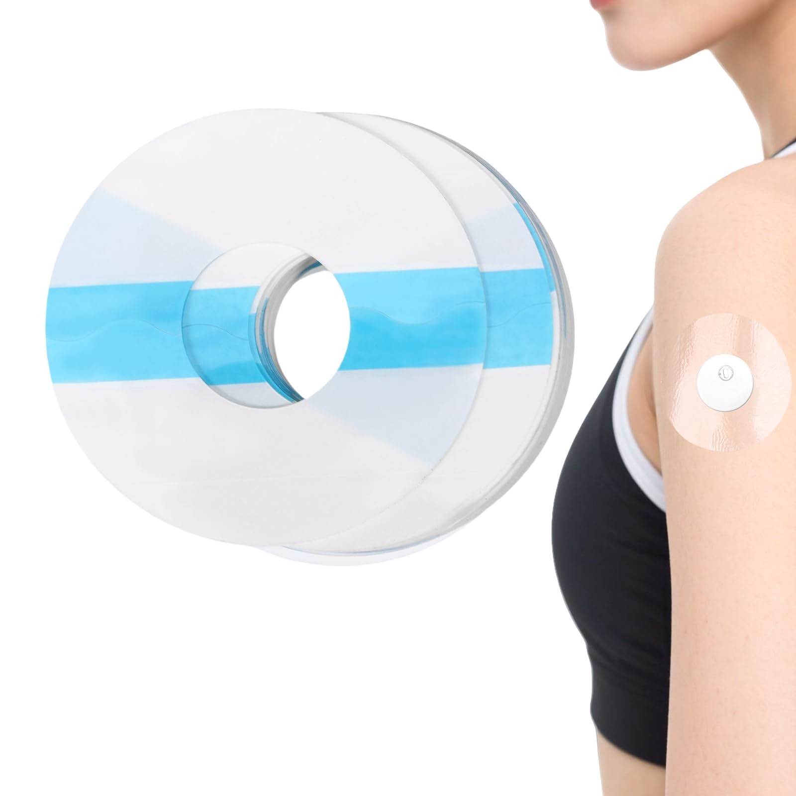 60 Pack Waterproof Adhesive Sensor Covers for Freestyle Libre 3 – Sweatproof, Br