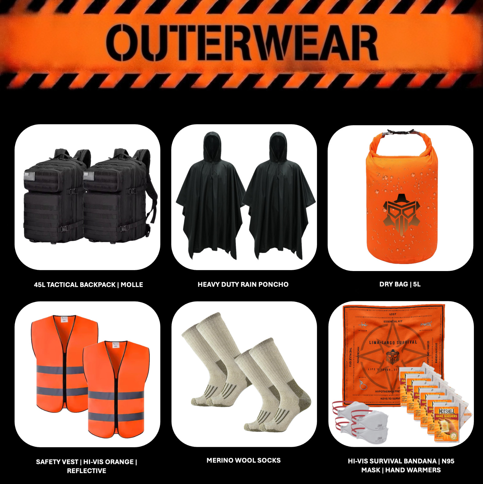 72+ Hour Emergency Survival Kit / Bug Out Bag / Tactical Backpack / First Aid