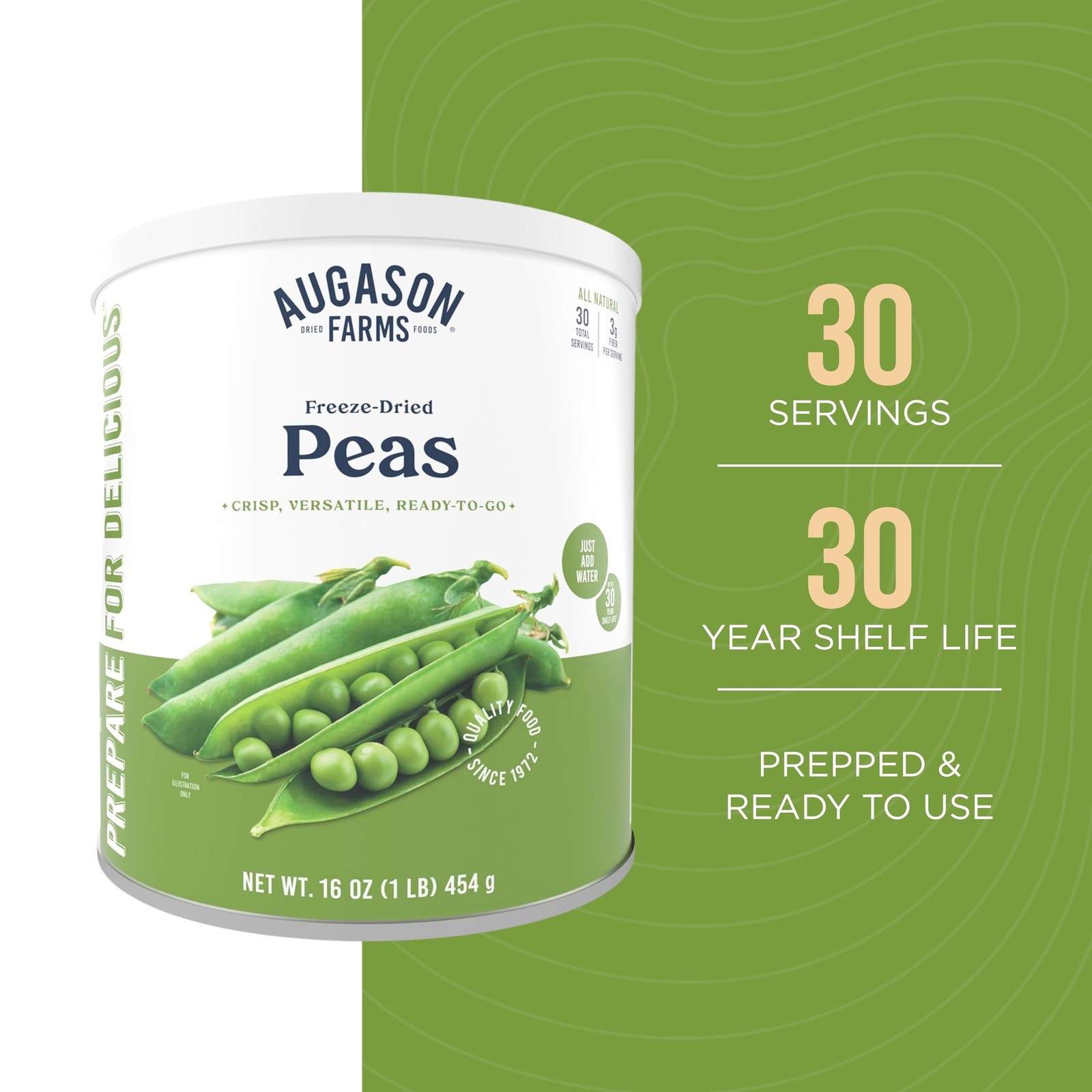 Augason Farms Freeze-Dried Peas Emergency Food Supply, 16 Ounce (Pack of 1)