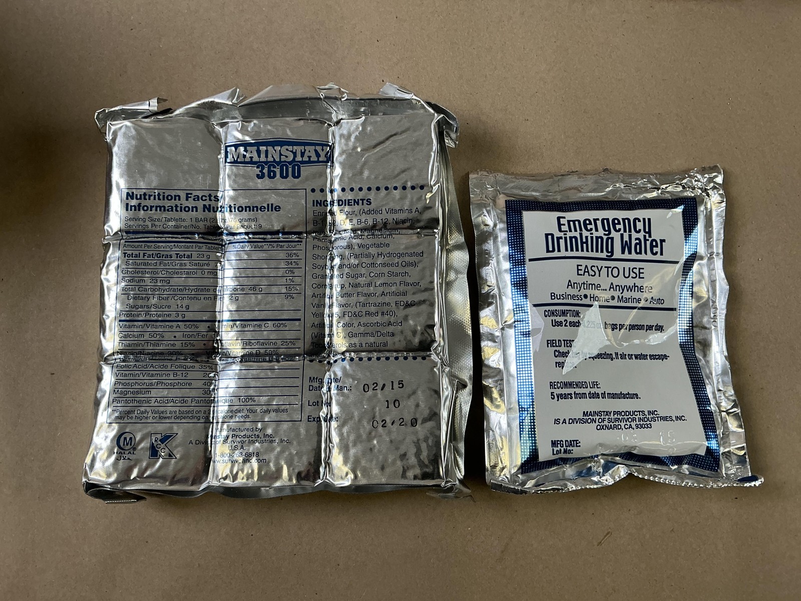 Life+Gear Life Essentials 3-Day Survival Kit 1 Person Food Water