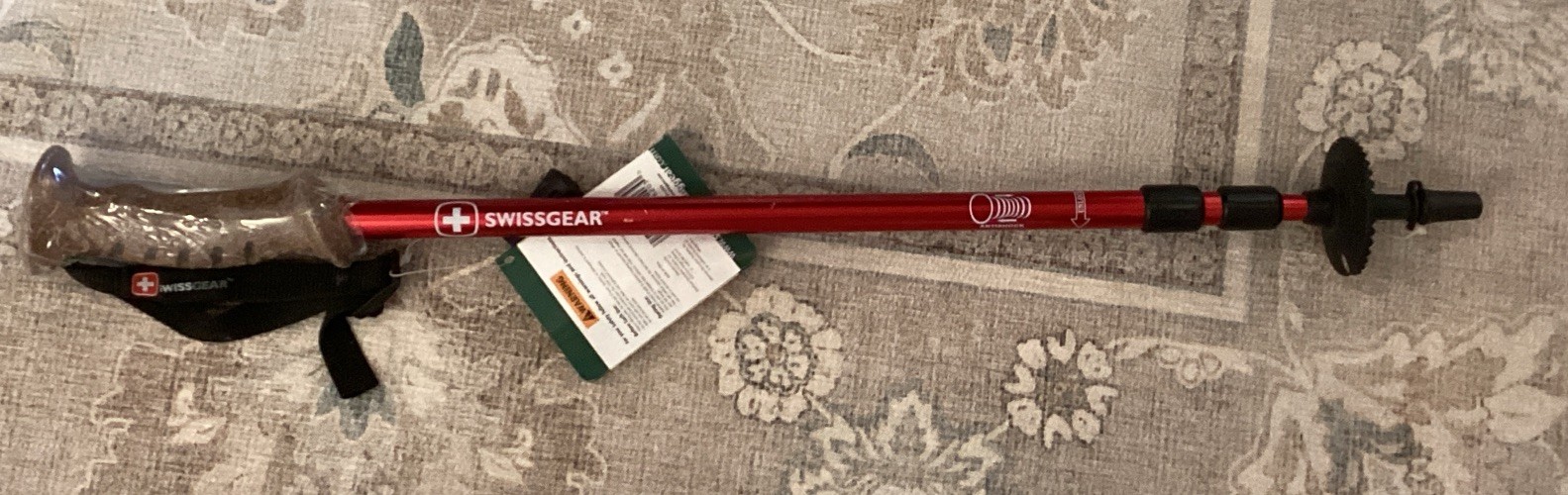 Swissgear Aluminum Extendable/ Collapsible Walking Pole, Red,