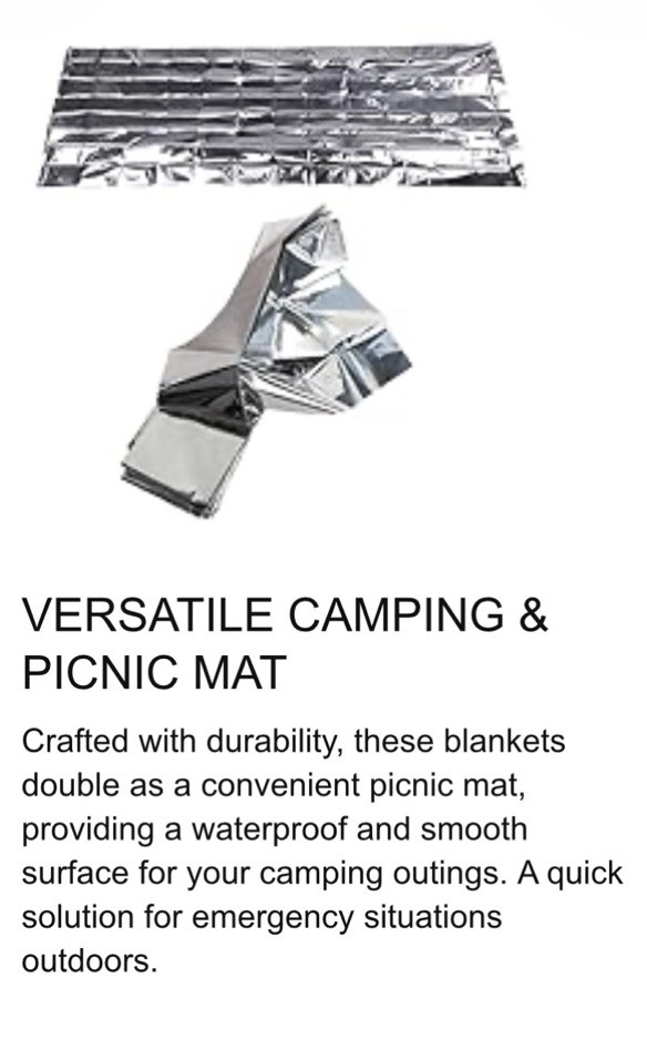 Emergency Mylar Thermal Blankets (Pack of 10), New, Free Shipping ! Large