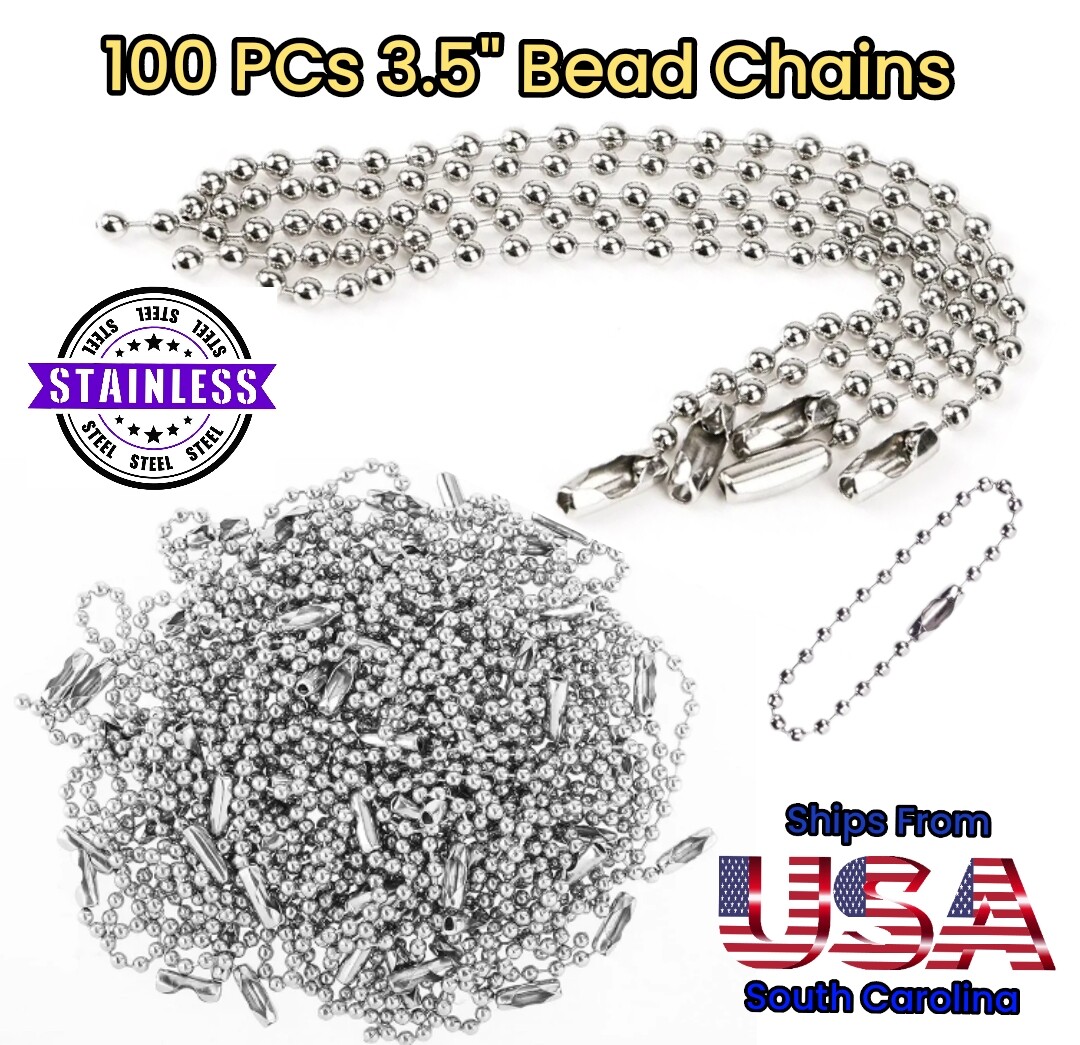 10 – 100 PCS Stainless Steel 3.5″ Ball Chain For P38 & P51 Can Openers
