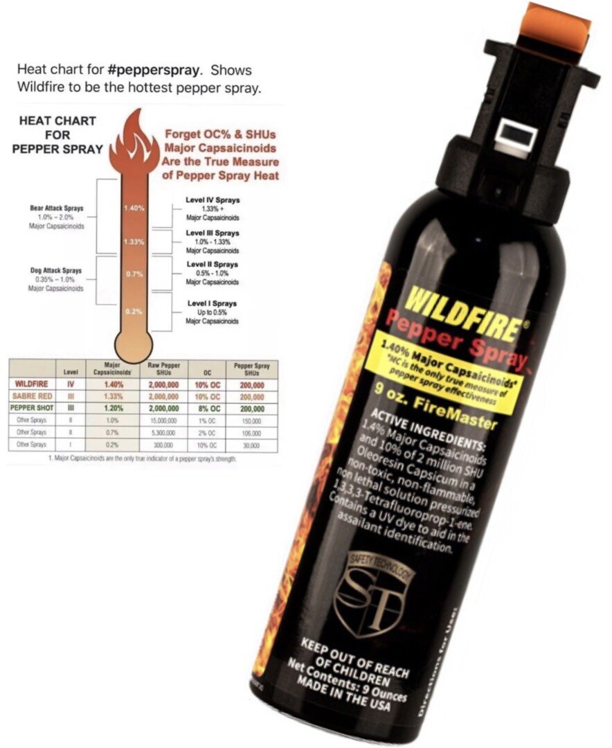 USA FOGGER Wildfire Pepper Spray 1. 4 9 oz POLICE SELF HOME Defense FIREMASTER