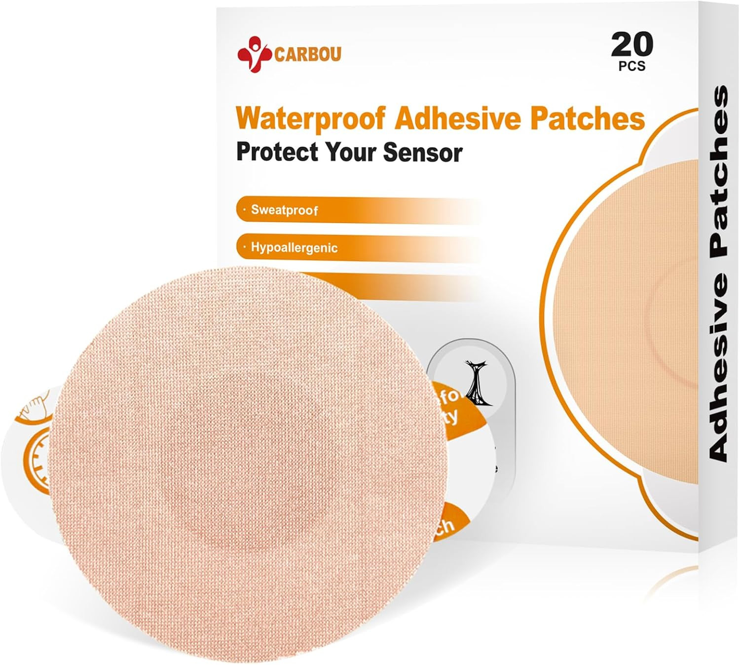 Carbou Freestyle Libre 2/3 Sensor Covers,20PCS Freestyle Adhesive Patches Waterp