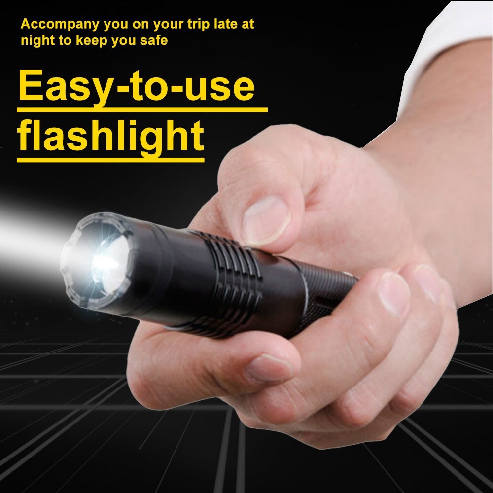 Stun Gun 1101 700 BV Heavy Duty Metal Rechargeable LED Flashlight Black