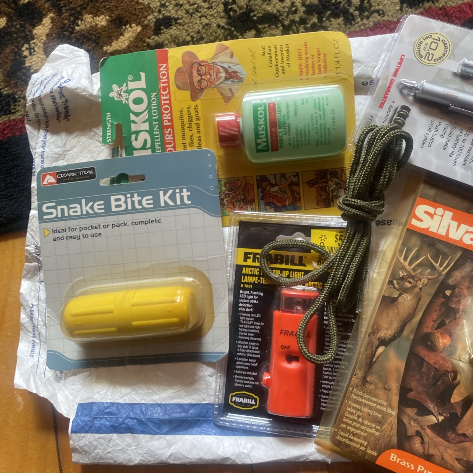 Lot Camping,Car,Hiking,compass, firestarter, snake bite mosquito Light CL7