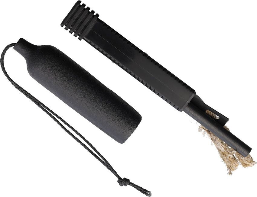 Shomer-Tec Zip Fire Ferrocerium Rod Waxed Jute Razor-Blade Striker DuPont Cord