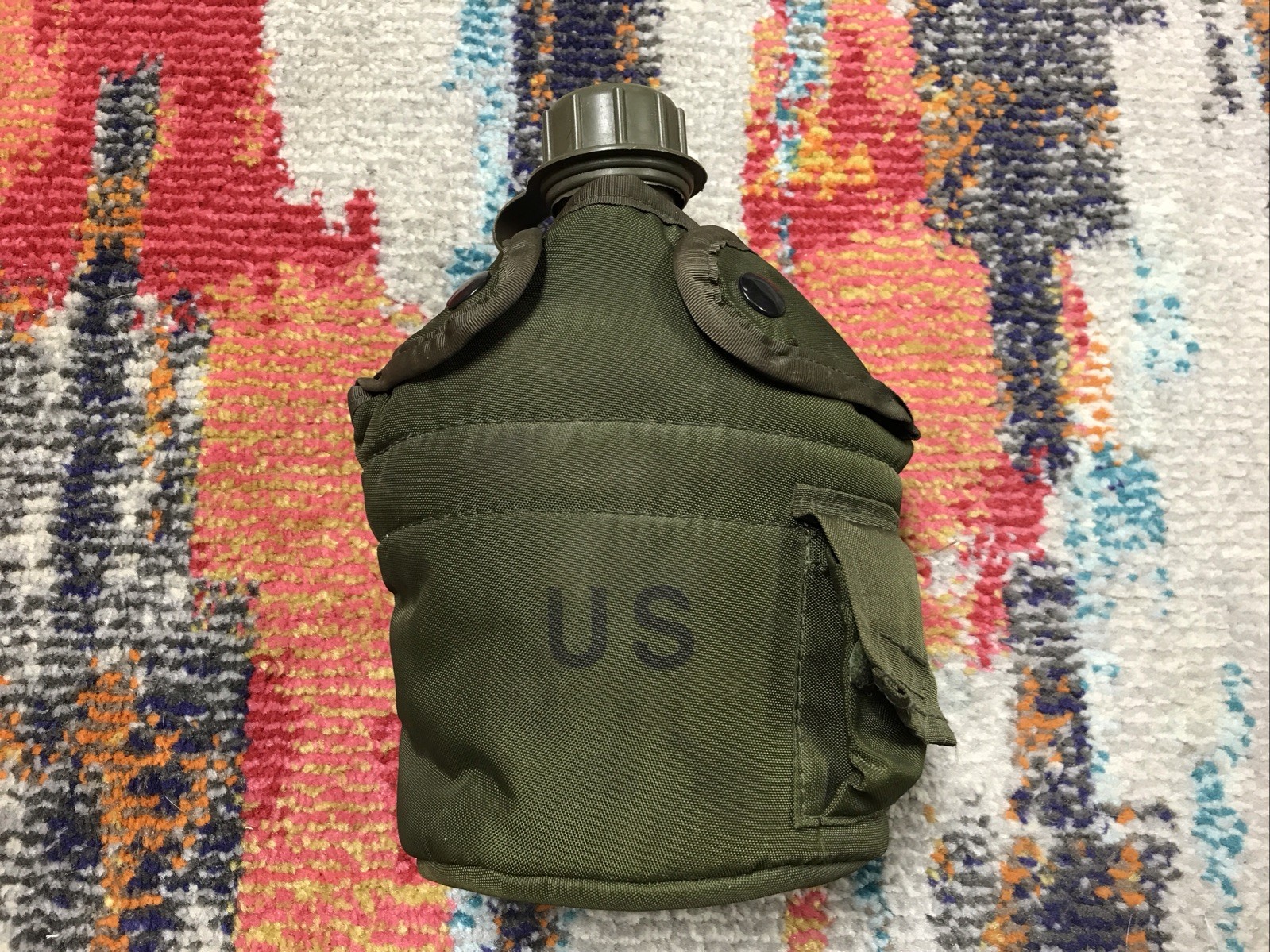 US Military 1 QT QUART CANTEEN COVER NYLON w ALICE CLIPS Canteen And Cup Read