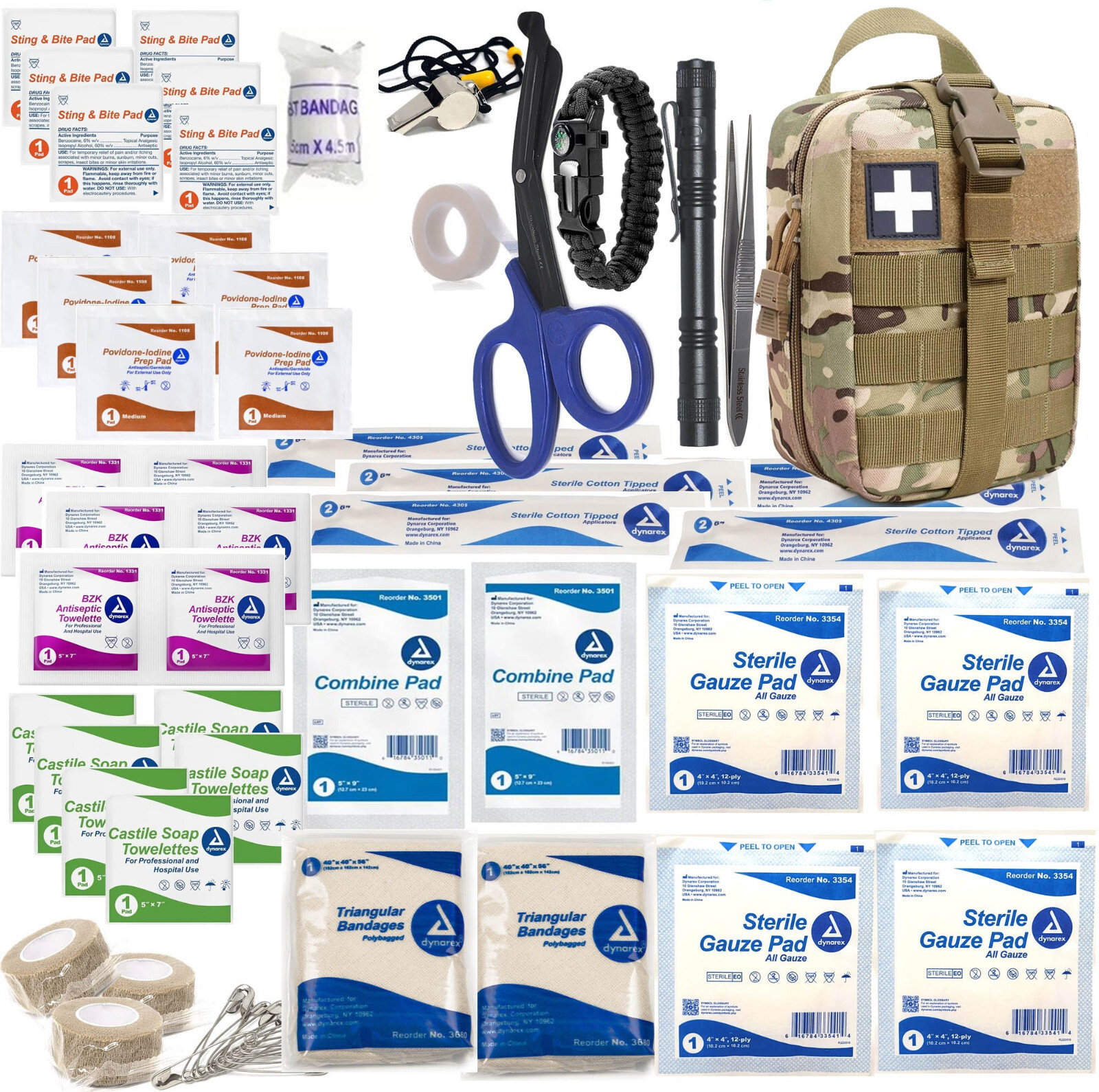 63 Pcs First Aid Kits For Survival Emergency Trauma Military Travel IFAK Supply