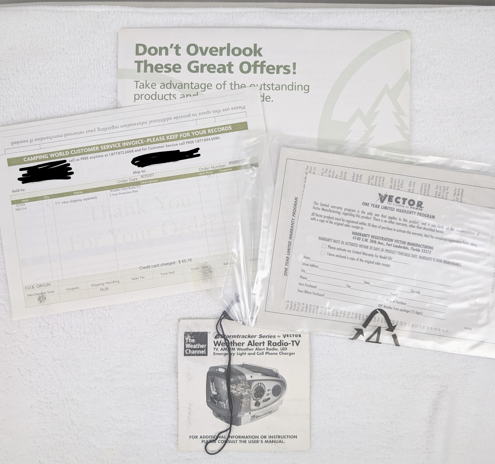 Vintage Vector Stormtracker VEC130B Weather Alert Radio TV Alarm Clock TESTED