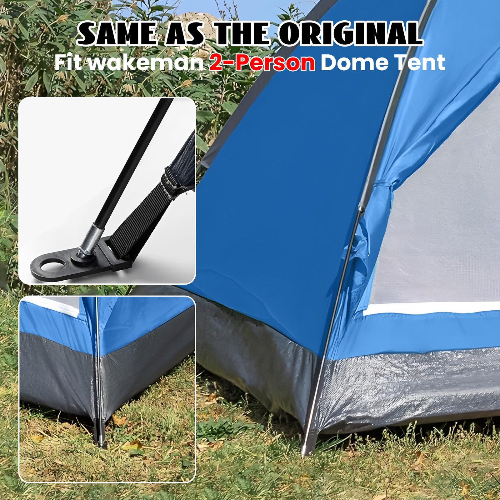 Vekclit 1PCS Tent Poles for Wakeman 2-Person Camping Tent, 169”, Black