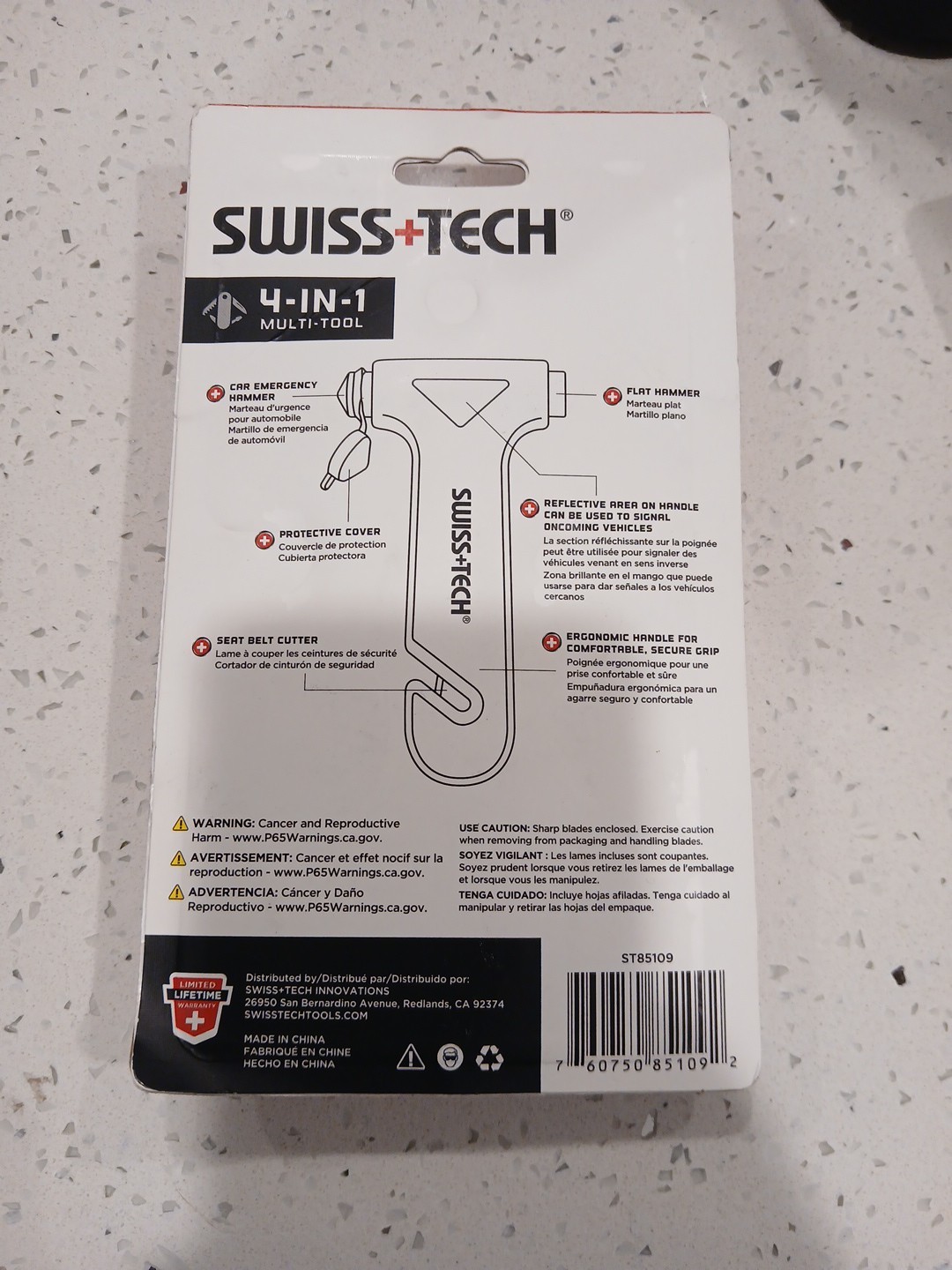 SWISS+TECH 4 in 1 Hammer Automobile Emergency Tool Brand New
