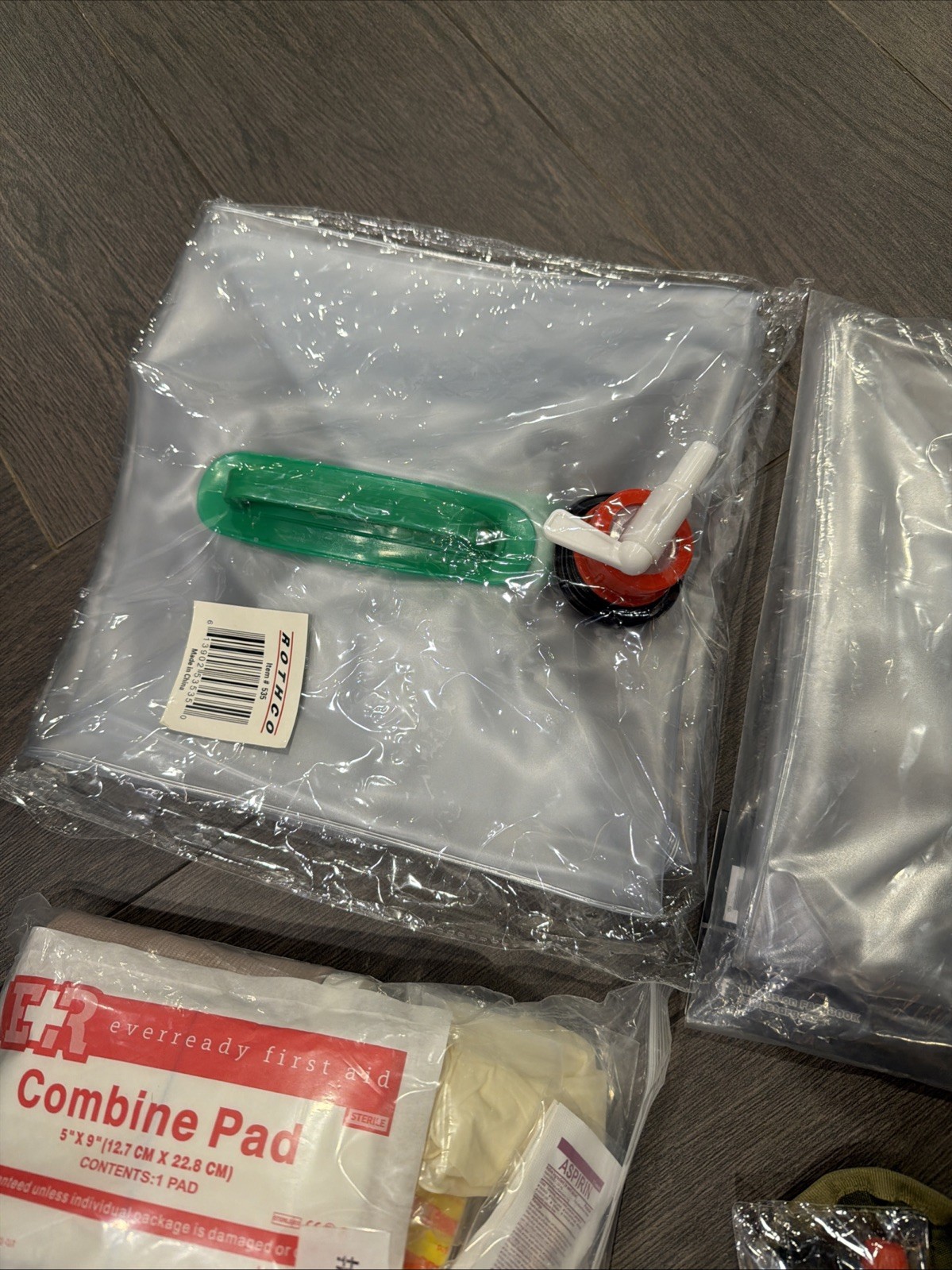 Survival Emergency Prep Kit First Aid Repair Kit Water Carriers Fuel Cubes