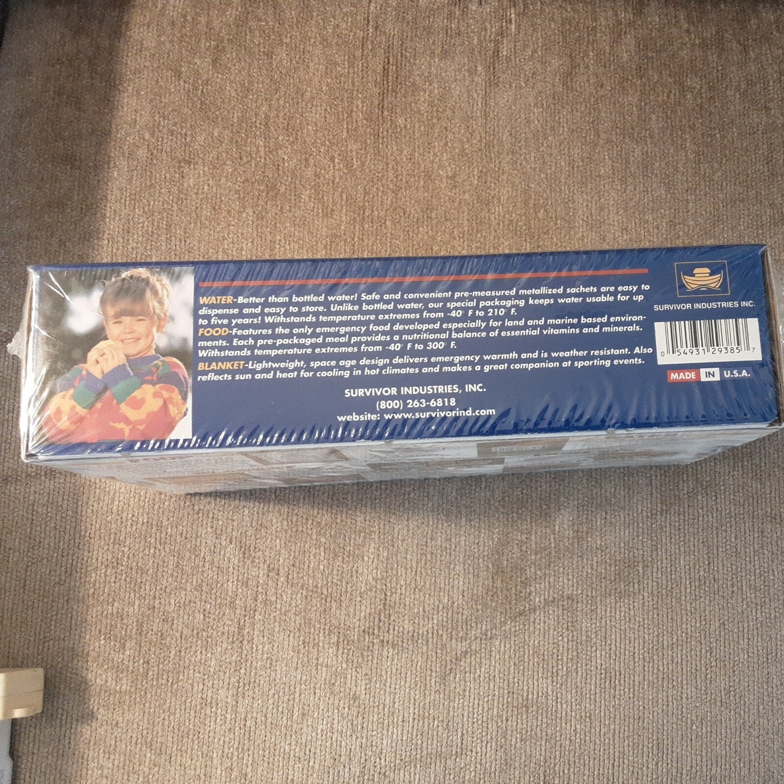 NEW SEALED – THE ARK Personal Care Survival Kit – Food Water Blanket First Aid