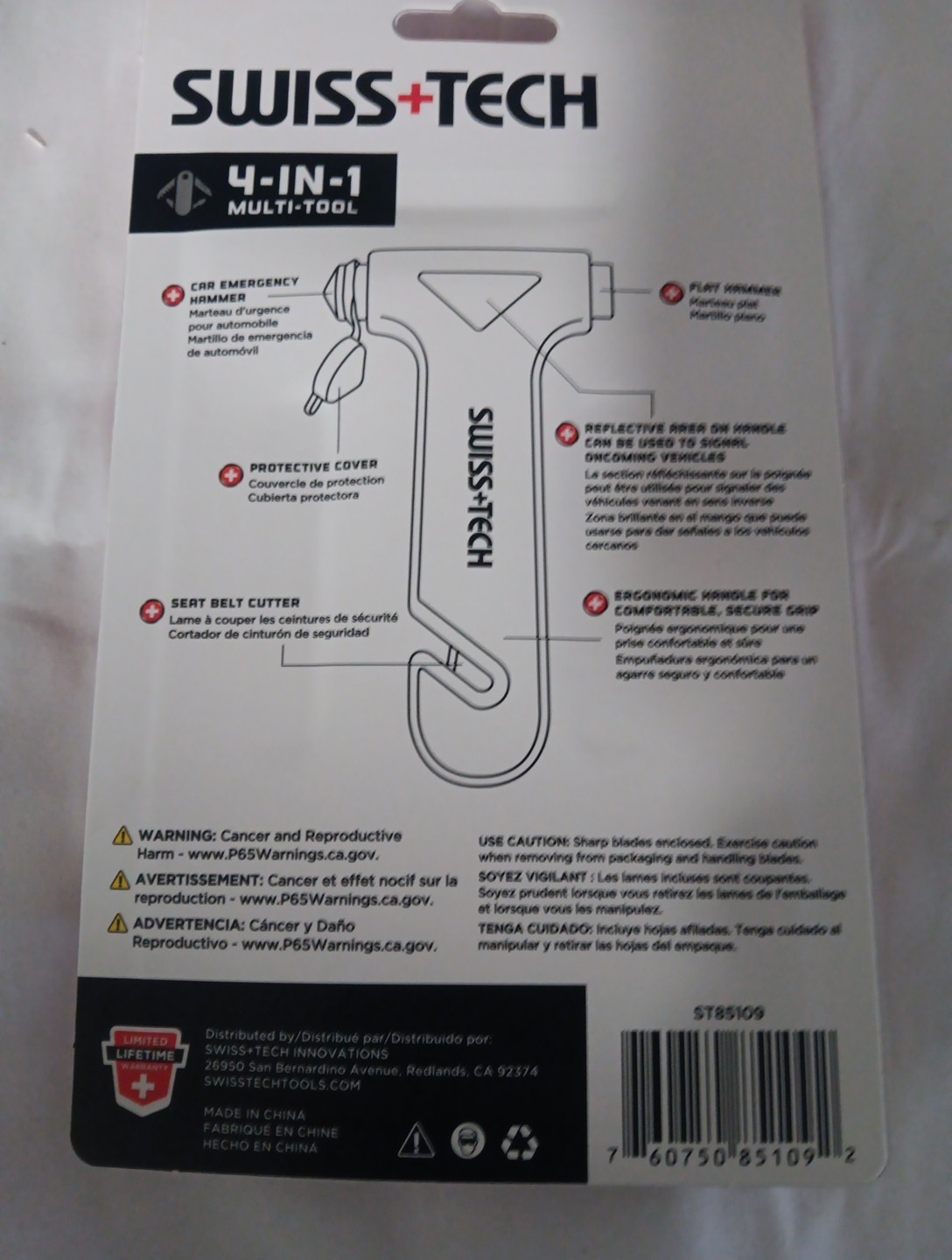 SWISS+TECH 4 in 1 Hammer Automobile Emergency Tool Brand New