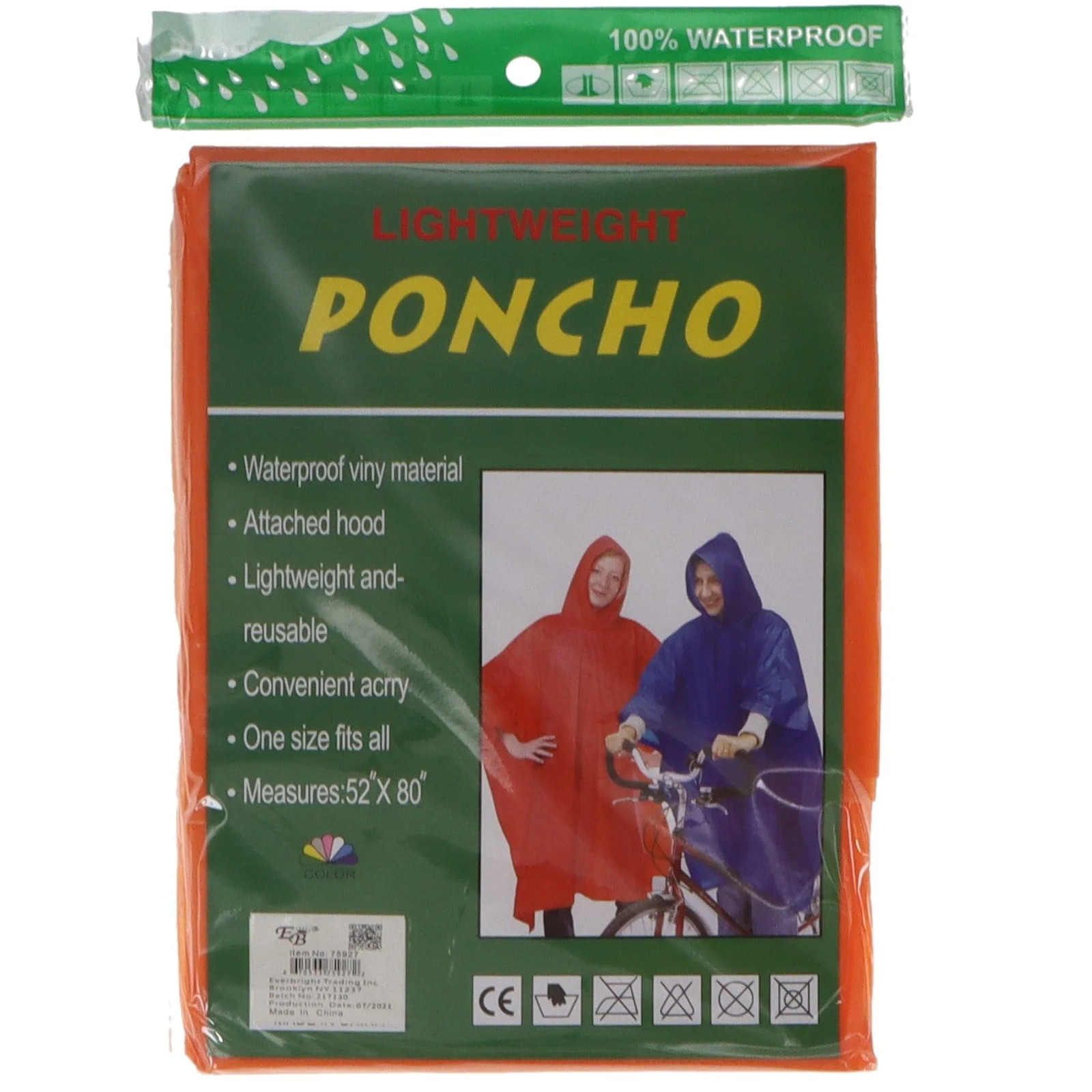 NEW Adult Poncho: Lightweight, Waterproof Protection for Unexpected Showers