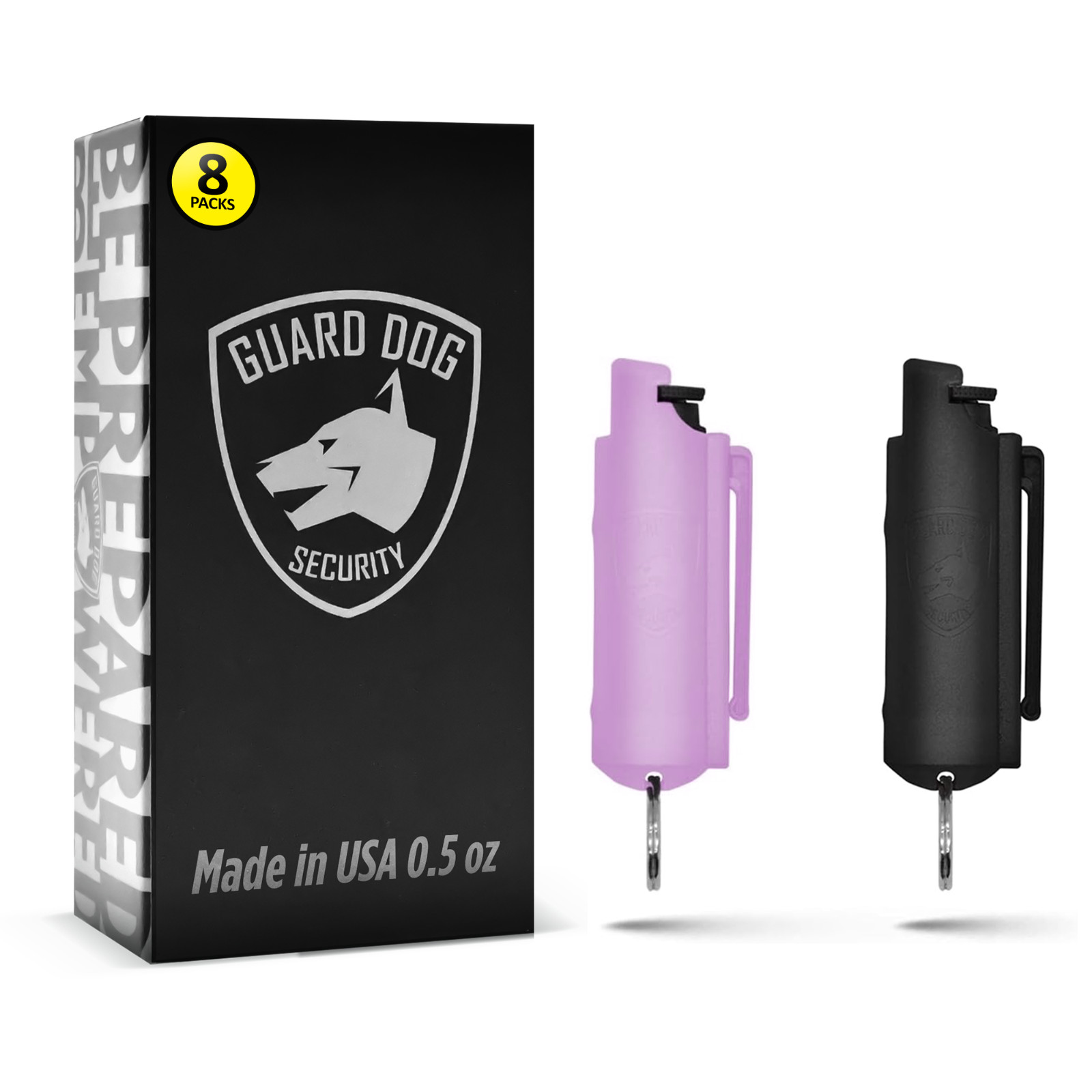 Quick Action Pepper Spray Hard Case with belt clip | 8 Pack