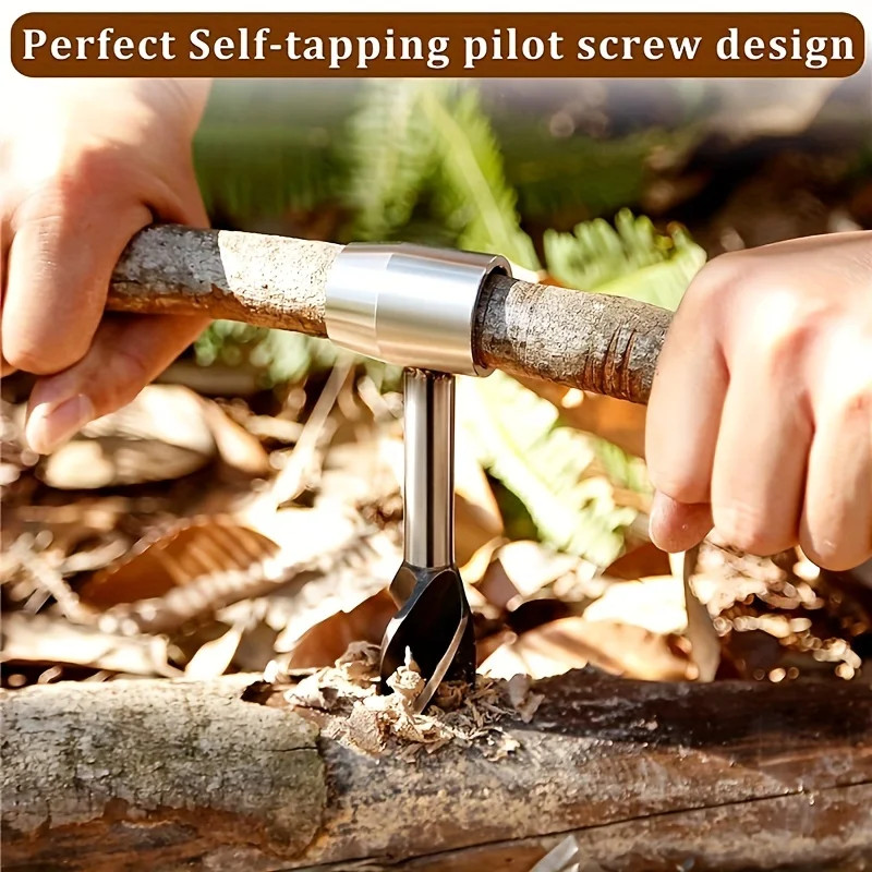 Survival Tools Bushcraft Hand Auger with Scotch Eye for Large Wood Pegs Hand Aug