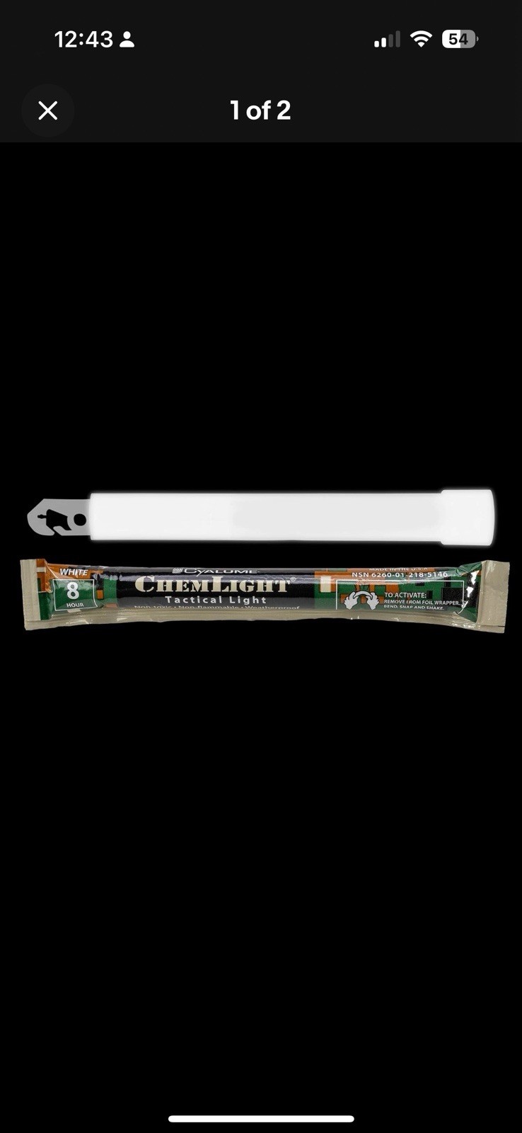 10 X Cyalume Chemlight Tactical Light 12 Hour Yellow New In Sealed Pack Exp.2029