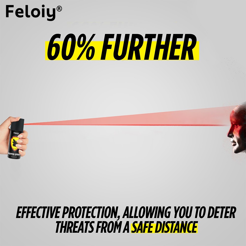 1/2/3/4/5 Bottle Feloiy Pepper Spray Maximum Strength 2Oz Black Self Defense 60g