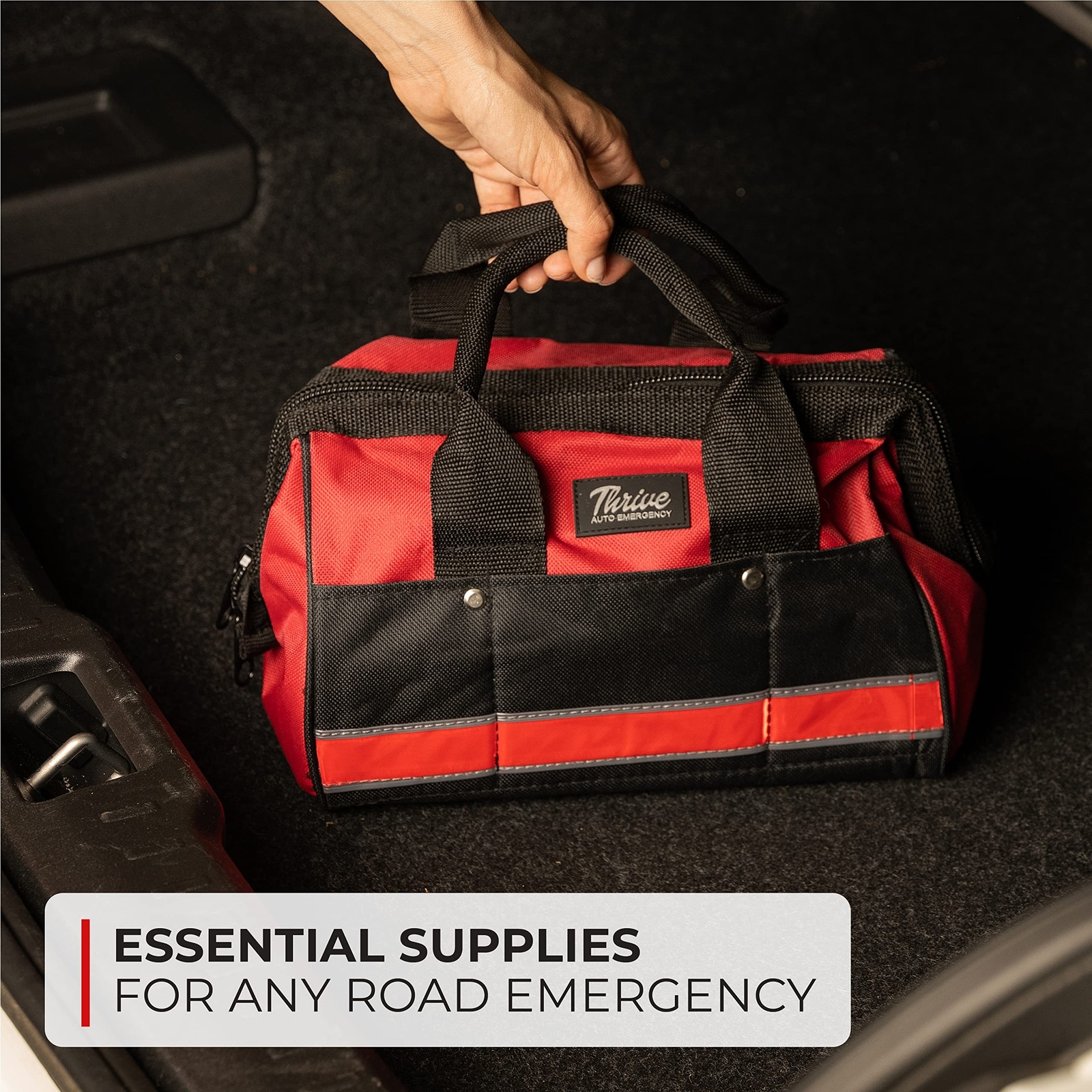 Thrive Roadside Car Emergency Kit (104 Pieces) – Car Safety Kit with Jumper C…