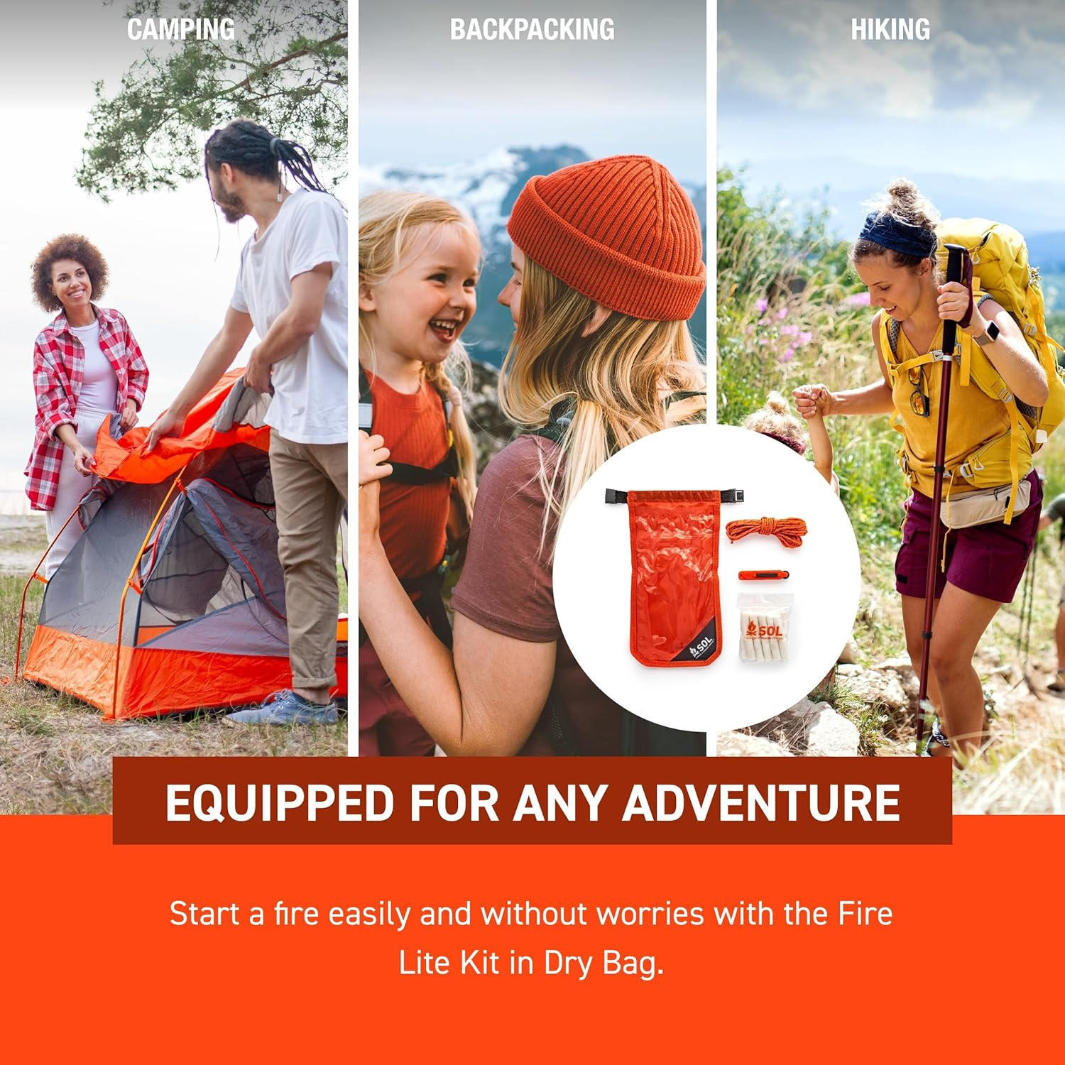 Survival Fire Lite Kit & Dry Bag – Essential Pack of 2 for Adventurers