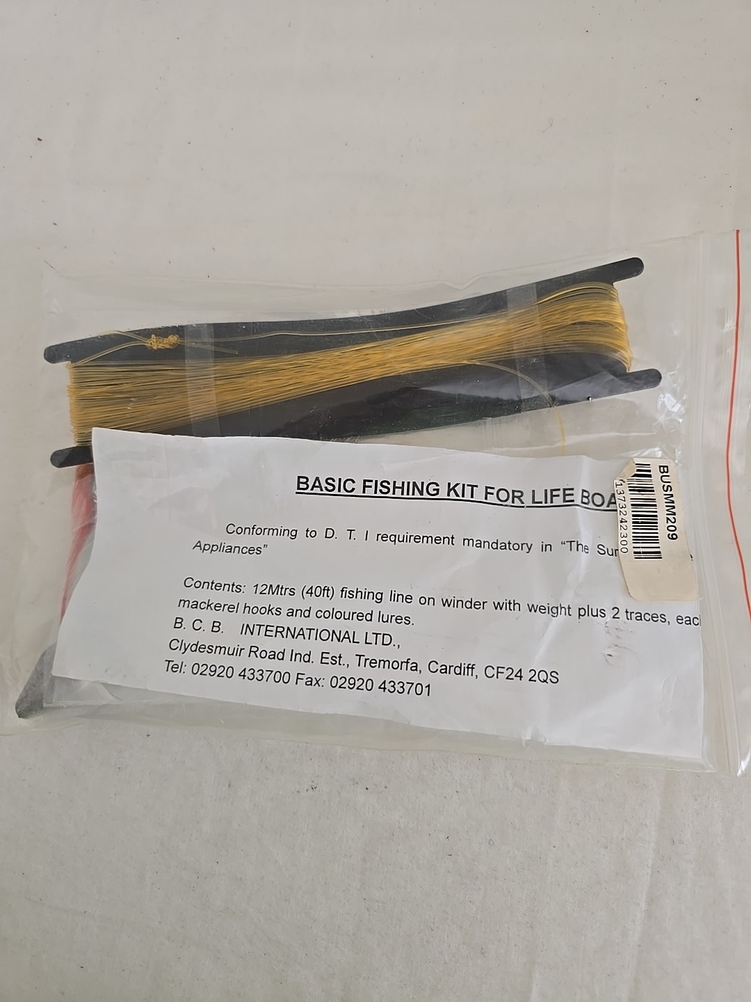New Basic Survival Fishing Kit For Lifeboats, Line, Weights, Lures, Hooks