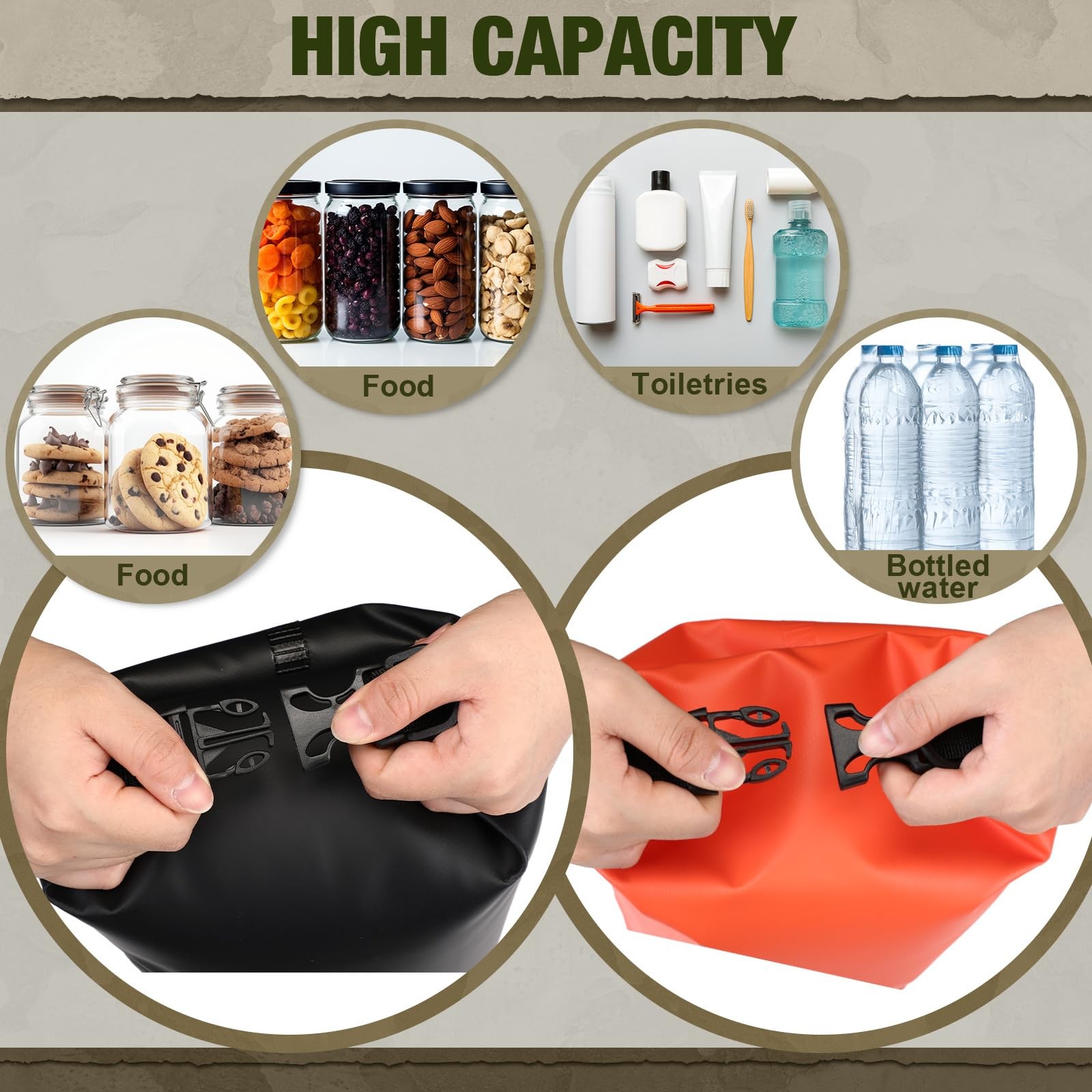 2 Sets Bear Food Bag for Camping Food Hanging System Includes 2 Waterproof Be…