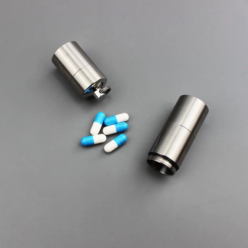 Titanium 3 Groups Storage Case Capsule Seal Container Keychain Outdoor EDC Tool
