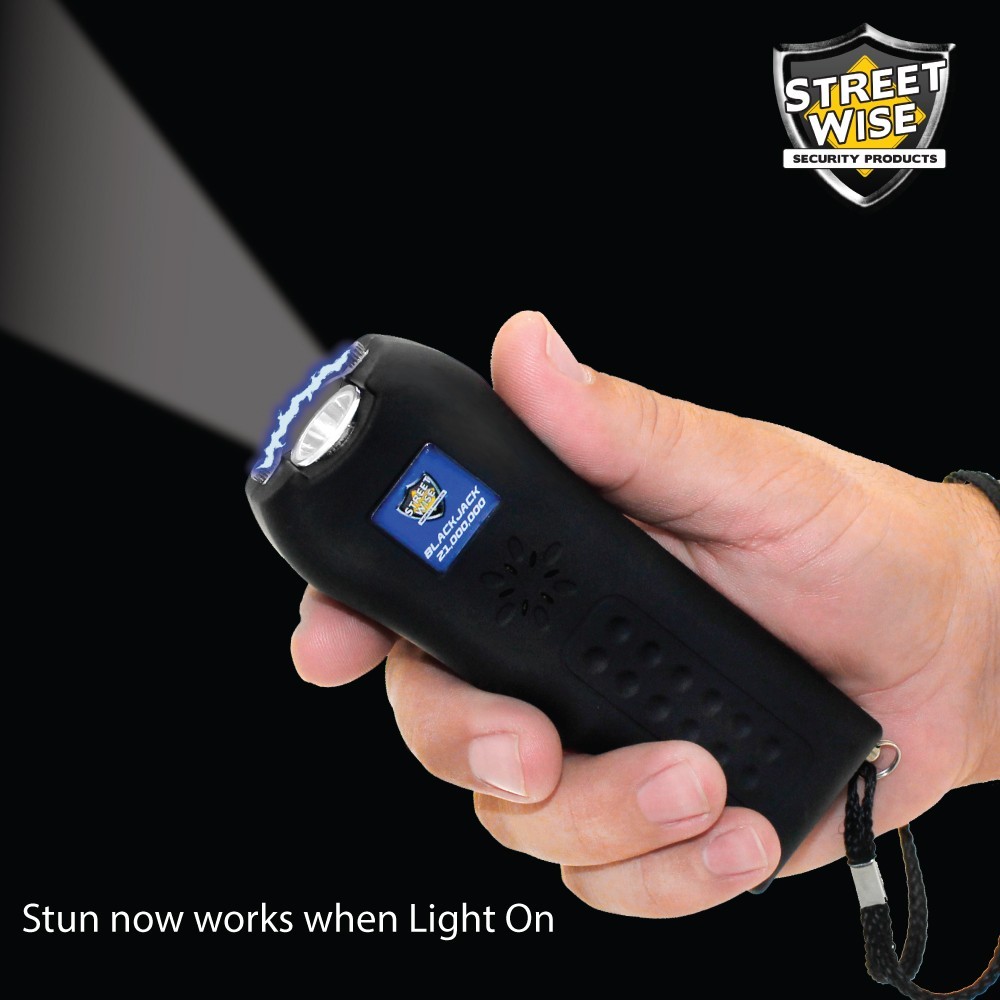 Stun Gun Rechargeable Streetwise 21,000,000 Volt w/ Flashlight 120dB Alarm New