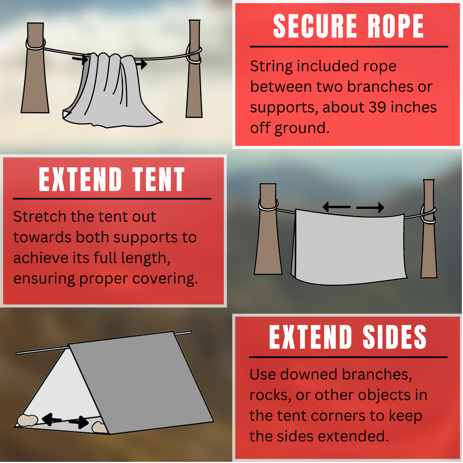 [BULK DEAL] 48x Pack Emergency Reflective Tube Tent for Two People