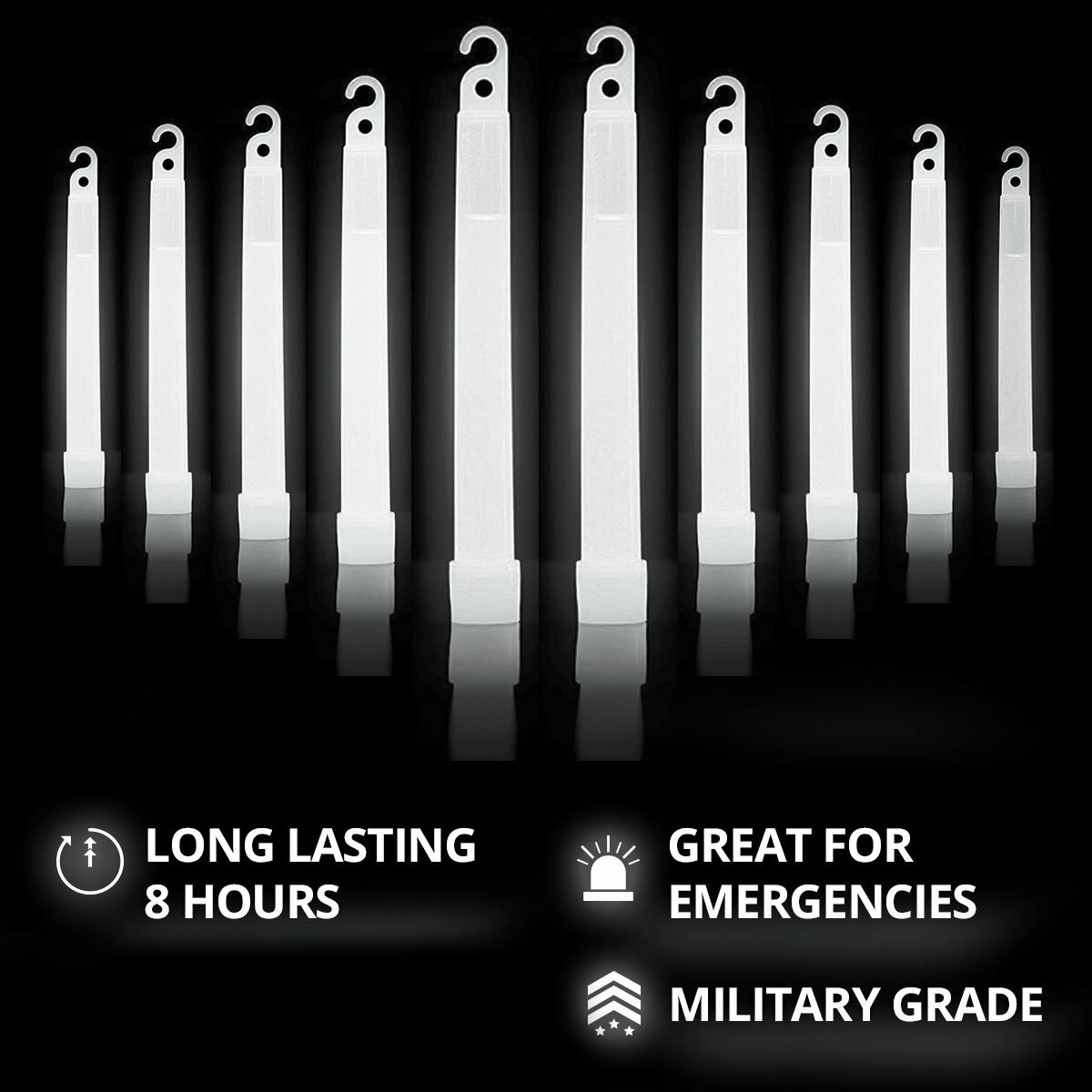 Lot of 14 Cyalume White 8 Hr Lightstick Emergency Prepper BUG OUT BAG EXP 09/23