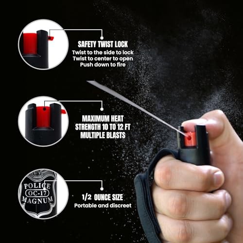 Pepper Spray Self Defense- Running Safety Gear – Jogging – Black 2 pack