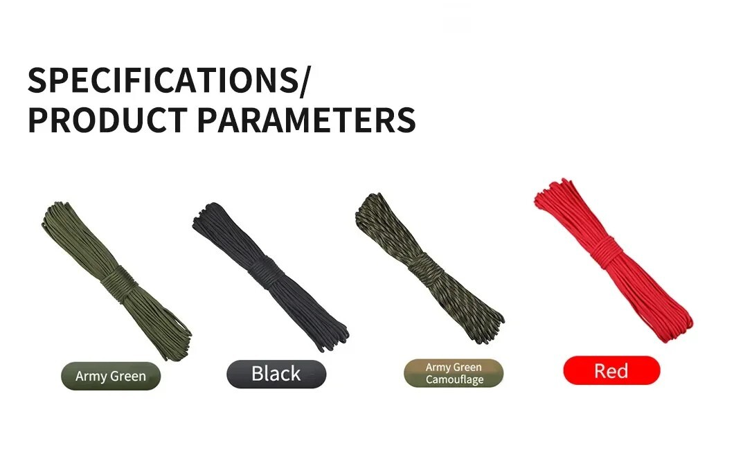 Cuerda de paracaidas Cordon de Paracord para acampar supervivencia 550 7nucleos