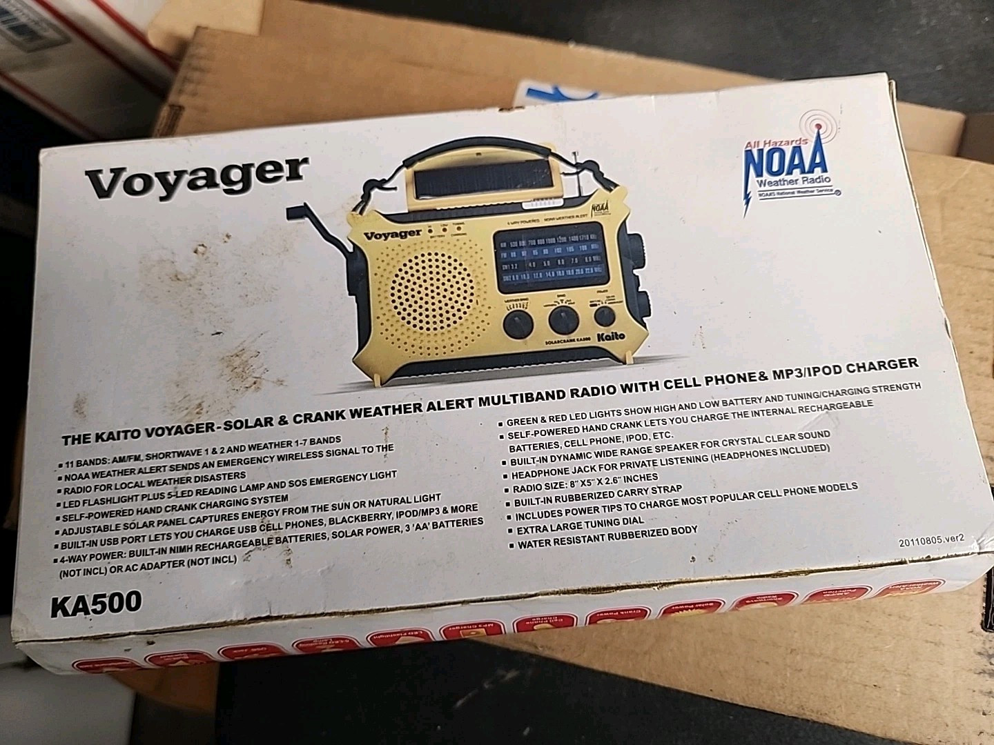 Red Kaito KA500 Voyager Solar Crank Battery Survival Radio AM FM Shortwave NEW