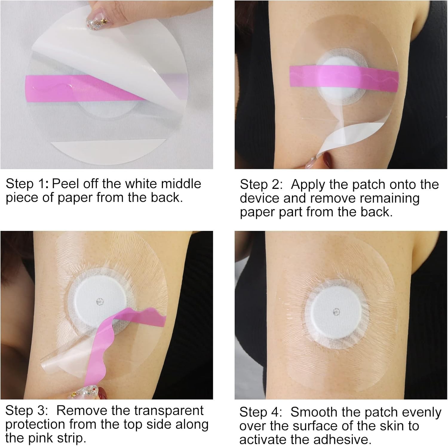 Precut 60-Pack Libre Sensor Adhesive Patches – Strong, Skin-Friendly Protection
