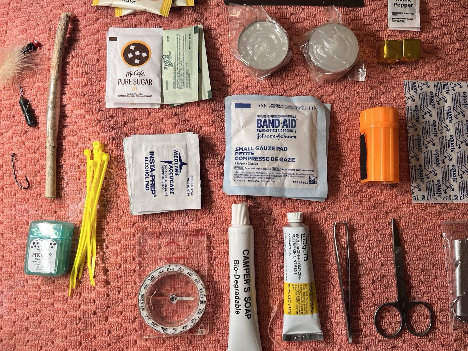 All Purpose Storm Hiking Survival Kit Car Overnight Emergency, Sealed Compact