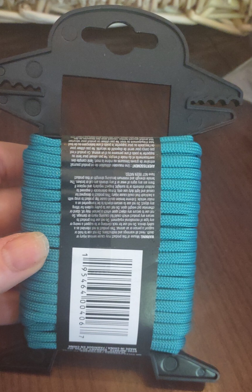Paracord Teal 1/8 In. X 25 Ft. Winder Included
