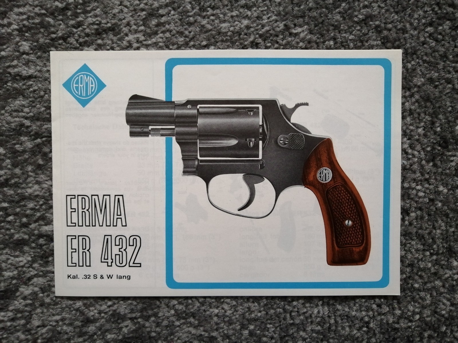 Instruction Manual ERMA EP Pistols & ER Revolvers Cal. .22, .25, .32, 6.35, 7.65