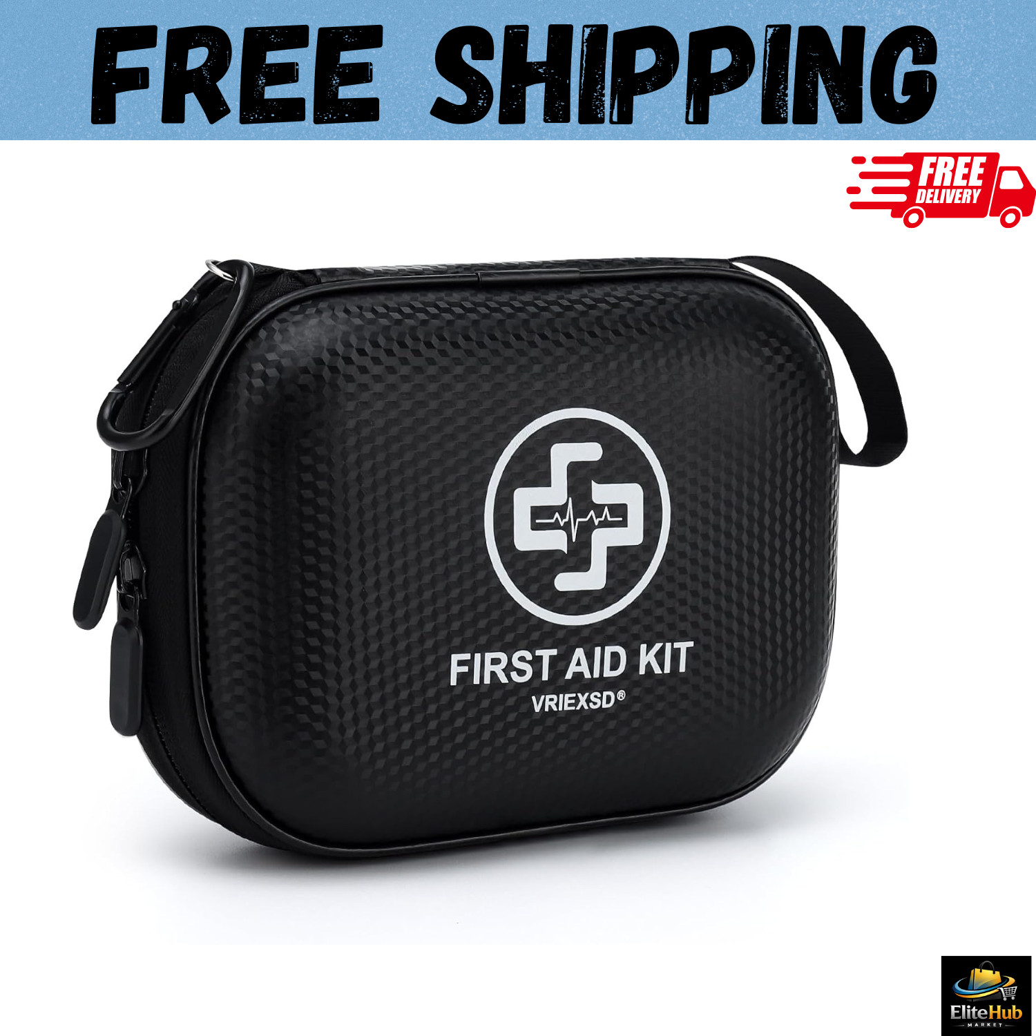 Mini First Aid Kit – 150 Piece Small Waterproof Hard Shell Medical Kit for Home,