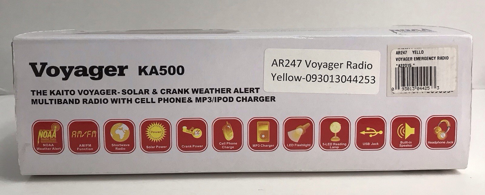Yellow Kaito KA500 Voyager Solar Crank Battery Survival Radio AM FM Shortwave