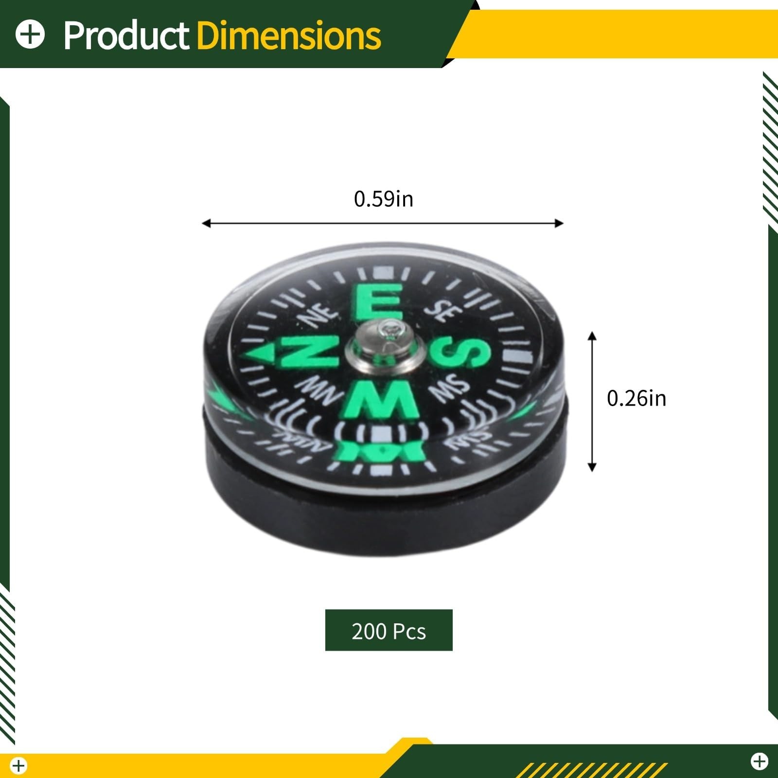 200 Pcs Mini Oil Filled Pocket Compasses – Portable Survival Gear for Hiking, Ca